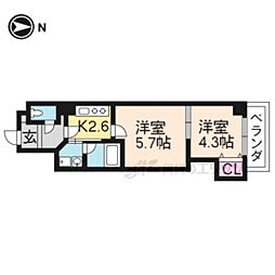 アメイジング桂 2Kの間取図画像