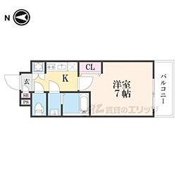 アドバンス京都デタンデュ 1Kの間取図画像