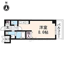 エクセルコート ワンルームの間取図画像