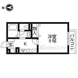 ビュー・バロック 1Kの間取図画像