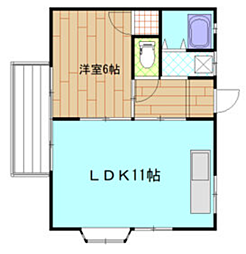 ツムラハイツ 1LDKの間取図画像