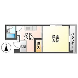 グランドピア今泉 1DKの間取図画像