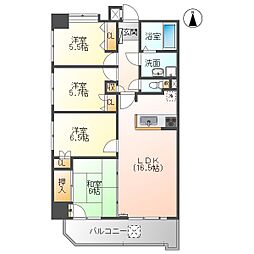 グレイス医大南パークサイド2 4LDKの間取図画像