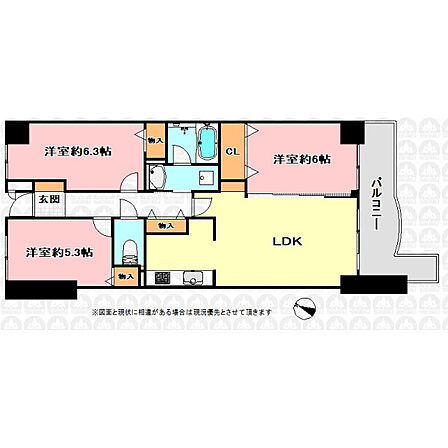 3LDK 間取り