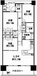 阿波座ライズタワーズマーク20 3LDKの間取図画像