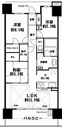 ローレルコート中之島 3LDKの間取図画像