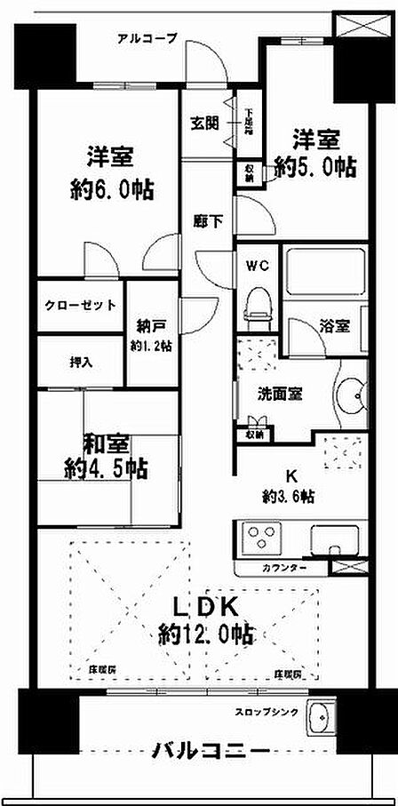 3LDK 間取り