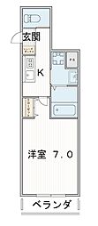 Sacrario 1Kの間取図画像