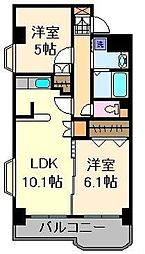 リープマンション 2LDKの間取図画像