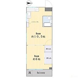 プラチナコート 1LDKの間取図画像