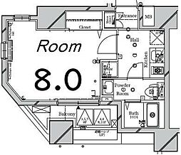 CRESTTAPP綾瀬 1Kの間取図画像