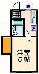 田村荘 1Kの間取図画像