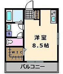 リーベン ワンルームの間取図画像