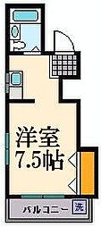 第7タカサハイム ワンルームの間取図画像