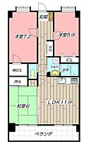 ルシオーレ 1102 ｜ 福岡県遠賀郡岡垣町野間南（賃貸マンション3LDK・11階・71.40㎡） その2