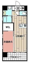 ダイモンヒルズ勝山公園 1LDKの間取図画像
