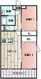 MDIプラデ ラフィーネ行橋駅前 2LDKの間取図画像
