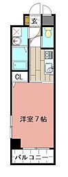 フェリオ清水 1Kの間取図画像
