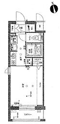 プレール学芸大学 1Kの間取図画像