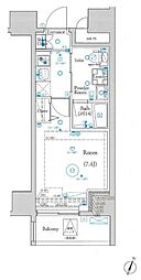 ヴォーガコルテ幡ヶ谷 1Kの間取図画像