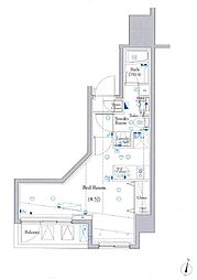 ヴォーガコルテ西小山 ワンルームの間取図画像