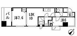 エルエー・プライル新横浜 2LDKの間取図画像