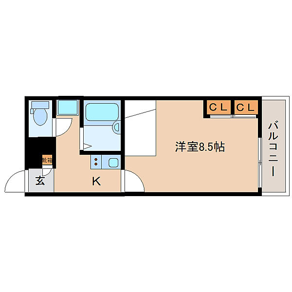 奈良県大和郡山市九条平野町(賃貸マンション1K・3階・23.18㎡)の写真 その2