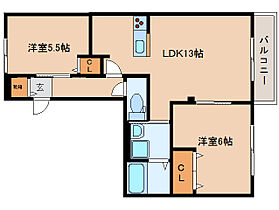 奈良県大和郡山市城町（賃貸アパート2LDK・2階・55.80㎡） その2