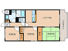 奈良県大和郡山市北西町（賃貸マンション3LDK・2階・65.93㎡） その2