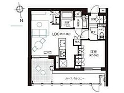 サンウッド浜田山 1LDKの間取図画像