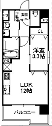 レジディア博多東 1LDKの間取図画像