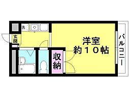 サンバード 1Kの間取図画像