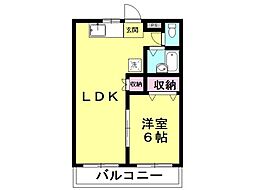 エスパシオ関口A 1LDKの間取図画像