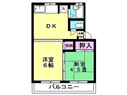 メゾンdeキクチ柏 2DKの間取図画像