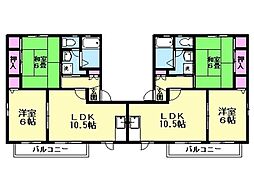 グリーンエミネンス 2LDKの間取図画像