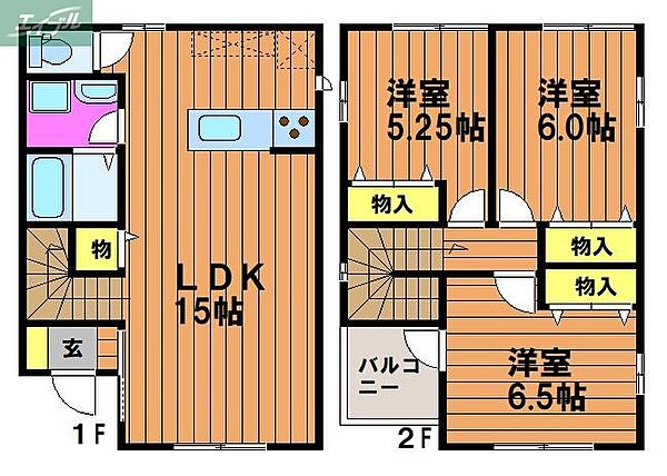 岡山県岡山市北区万成東町(賃貸一戸建3LDK・1階・77.83㎡)の写真 その2