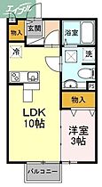 岡山県岡山市北区西崎本町（賃貸アパート1LDK・2階・33.39㎡） その2