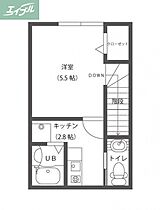 岡山県岡山市北区島田本町2丁目（賃貸アパート1K・2階・21.60㎡） その2