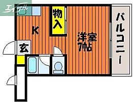 岡山県岡山市中区原尾島（賃貸マンション1K・3階・26.00㎡） その2