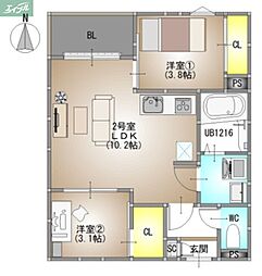 REGALEST 伊島I 2LDKの間取図画像