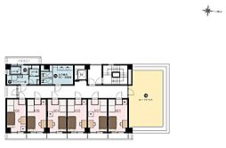 シェアス五反野 ワンルームの間取図画像