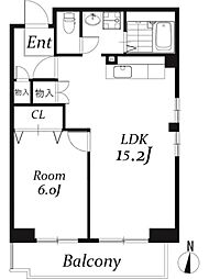 リバーサイドマキバ 1LDKの間取図画像