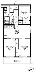 ベルフラット吉野 3LDKの間取図画像