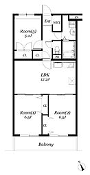 ベルフラット吉野 3LDKの間取図画像
