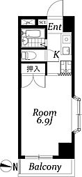 ハイコーポコイズミ ワンルームの間取図画像