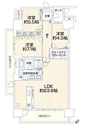 ザ・ガーデンプレミアム相模原北公園 3LDKの間取図画像