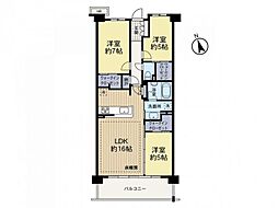シティテラス横濱仲町台弐番館 3LDKの間取図画像