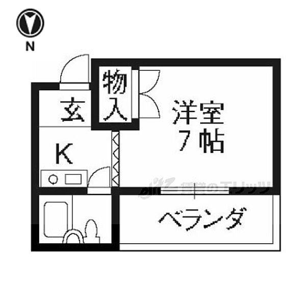 菱田ハイツ 203｜京都府京都市西京区上桂森下町(賃貸マンション1K・2階・16.00㎡)の写真 その2