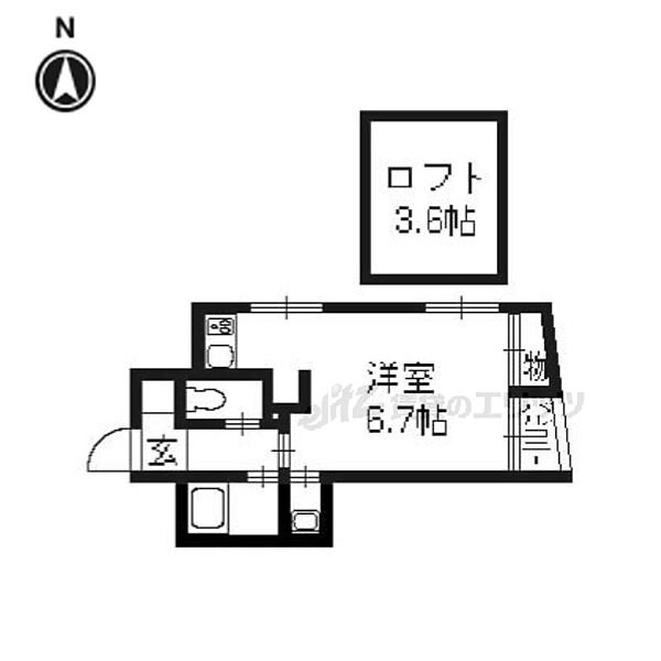 ＢＩＧハウス 201｜京都府京都市西京区桂千代原町(賃貸アパート1K・2階・25.57㎡)の写真 その2