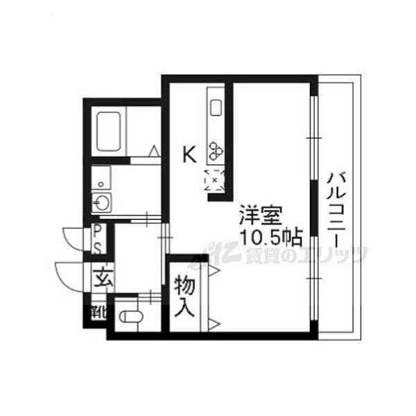 京都府京都市西京区大枝沓掛町(賃貸マンション1K・2階・36.64㎡)の写真 その2